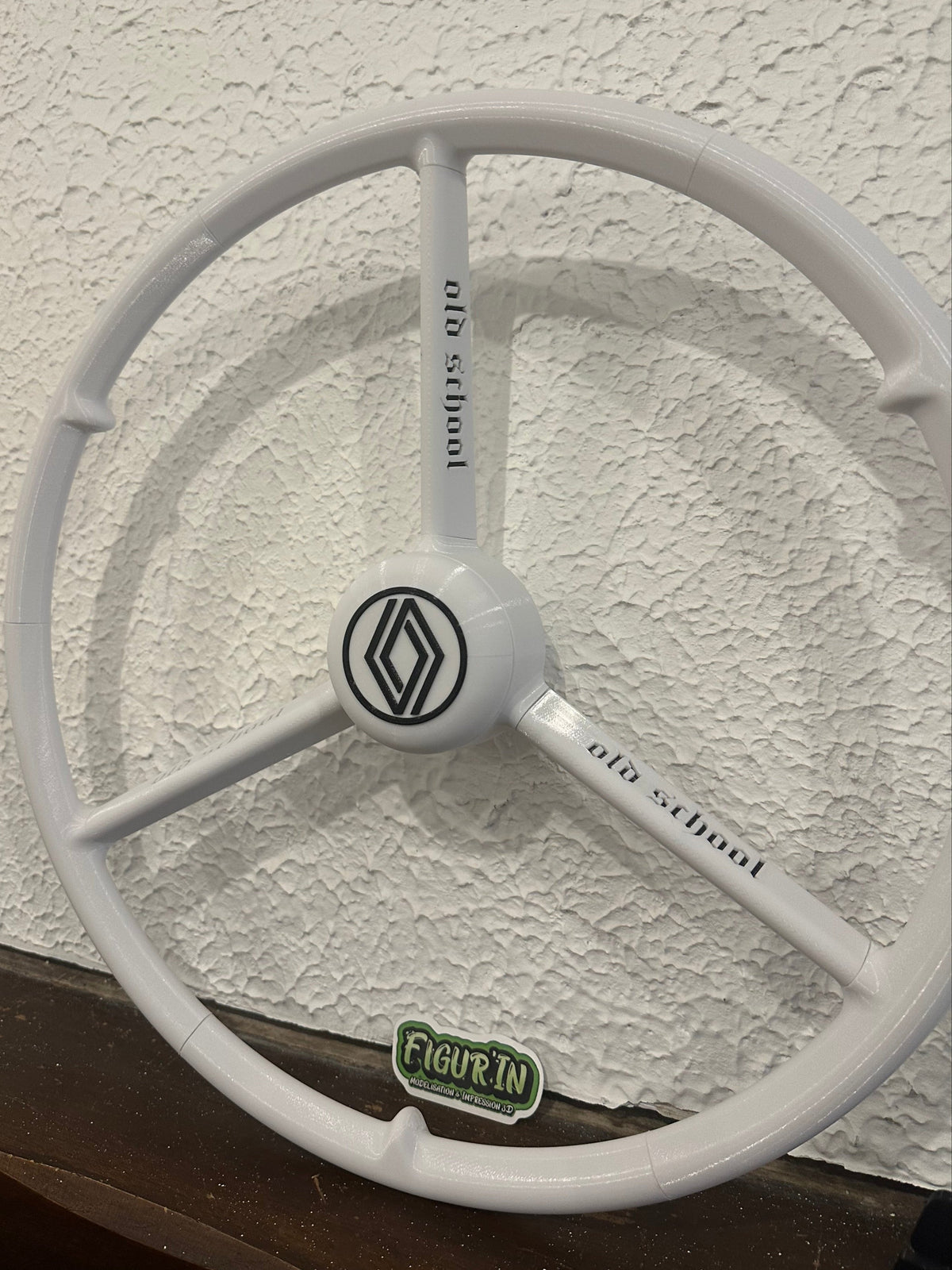 Volant 50 cm Renault blanc, 3 branches, Volant de simulation camion, Logitech, Thrustmaster