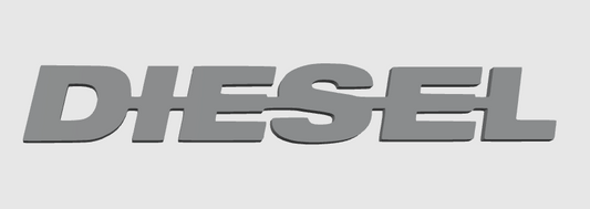 DIESEL – Logo und robuste Dekorationen für Gaming-Setups, Büros und LKWs. Kraftvolles und langlebiges Design, um Ihr Universum zu unterstreichen.