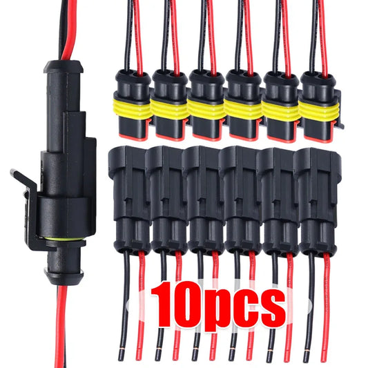 Wasserdichtes 2-Pin-Elektroanschluss-Set, Stecker und Buchsen für die Verkabelung von Auto, Marine und LKW, Installationsteile