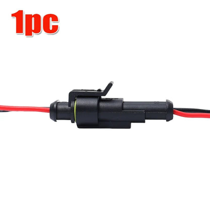 Waterproof Kit 2-Pin Electrical Connector Male/Female Terminal Plugs and Sockets for Auto Marine Truck Wiring Installation Parts