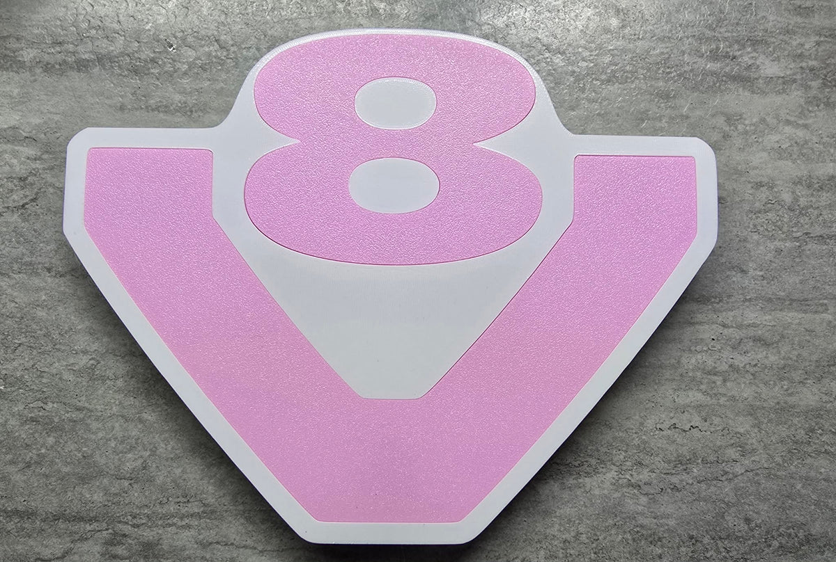 Logo V8 Rose Premium – Personnalisation Camion & Simulateur